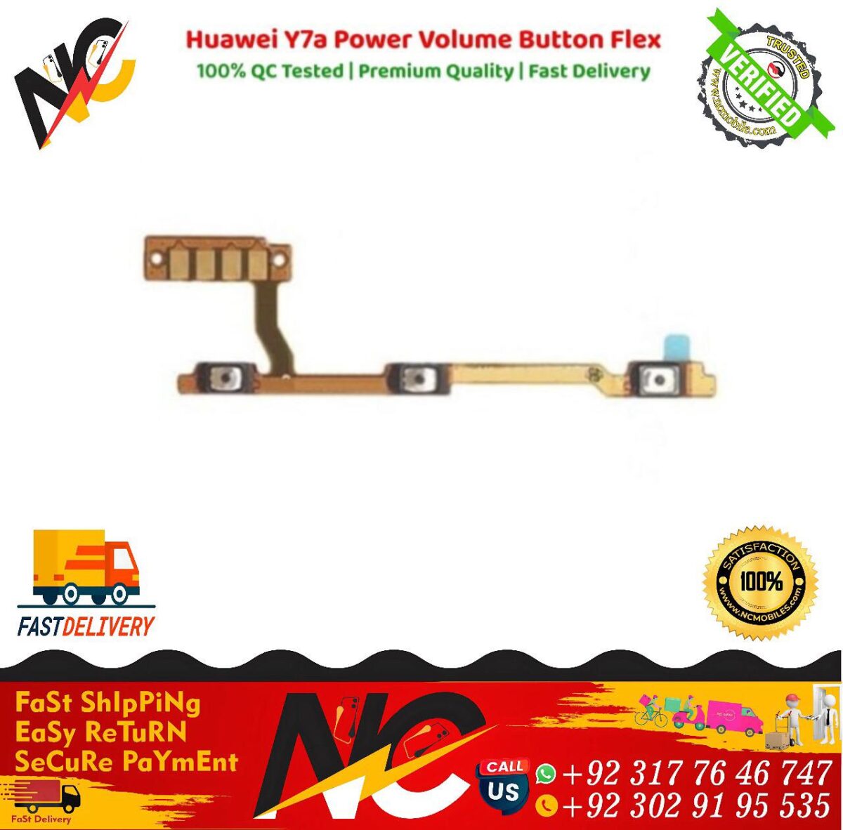 Huawei Y7a Power Volume Button Flex