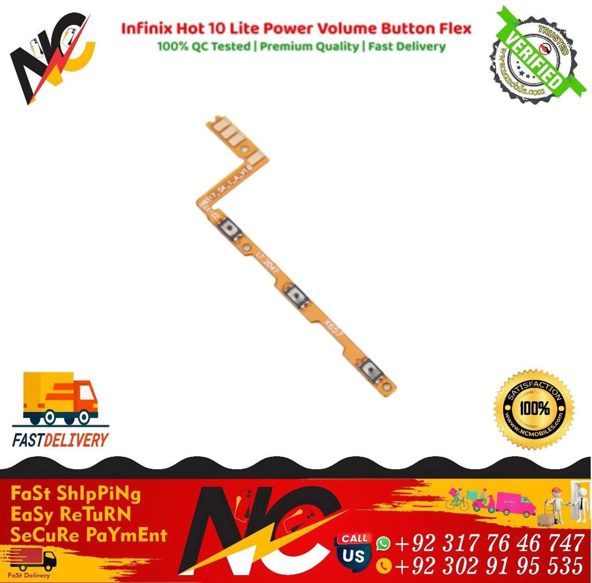 Infinix Hot 10 Lite Power Volume Button Flex 2