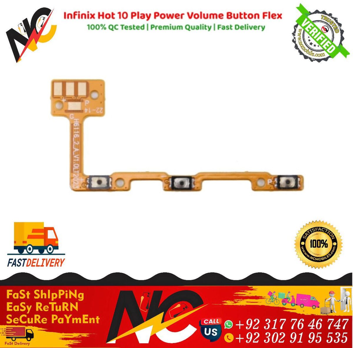 Infinix Hot 10 Play Power Volume Button Flex