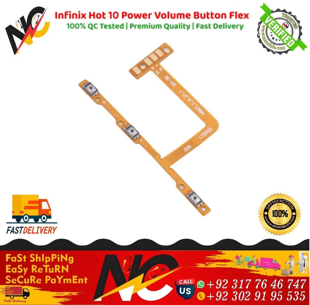 Infinix Hot 10 Power Volume Button Flex 1