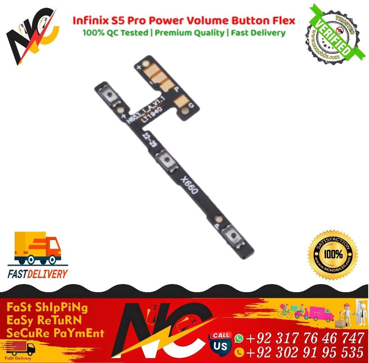 Infinix S5 Pro Power Volume Button Flex 2