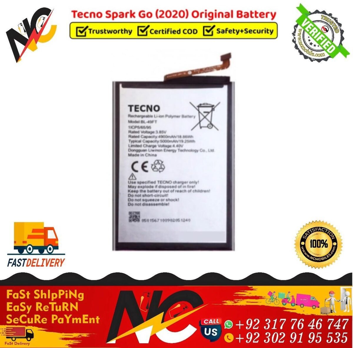 Tecno Spark Go 2020 Original Battery
